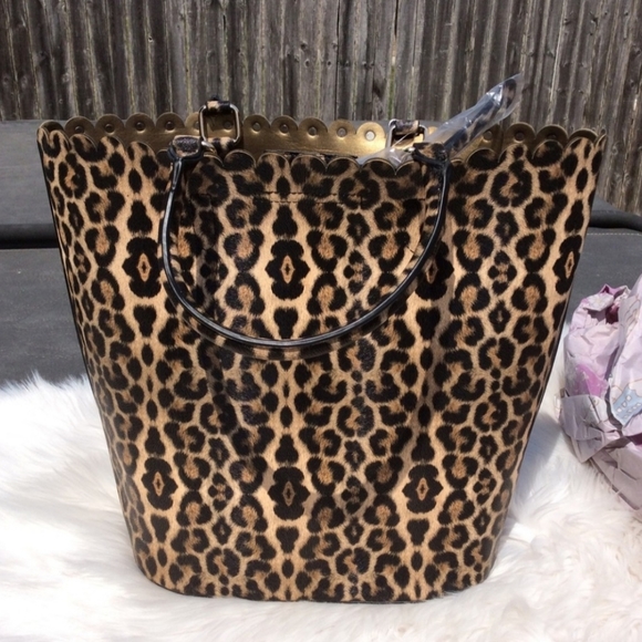 Leopard Pearl Handbag with Crossbody Purse and Dustbag - Picture 3 of 8